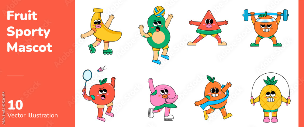 Fototapeta premium Fruit Sporty Mascot
