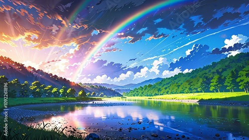 sunset over the lake