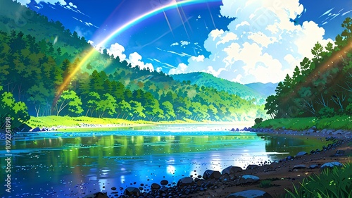 landscape with rainbow