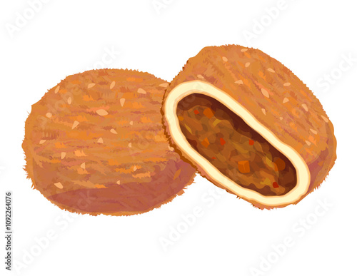 カレーパンのイラスト