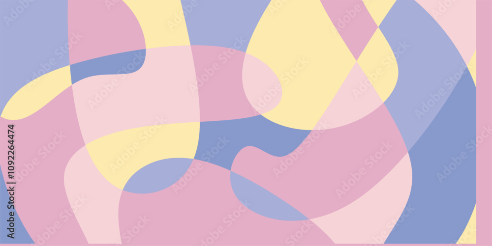 Fototapeta premium Aesthetic colored shape background, randomly colored curve shape background, elegant colorful texture