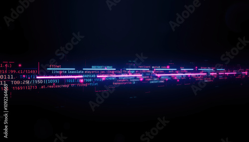 Horizontal Red and Blue Codex Stripes with Digital Numbers