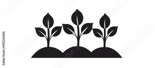 Third version of a glyph icon for plant cultivation. photo