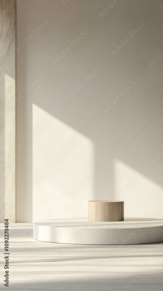 Fototapeta premium A white room with a white wall and a white floor