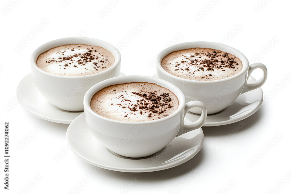 Obraz premium Delicious hot chocolate cups cozy cafe food photography warm lighting close-up indulgent treats for winter days