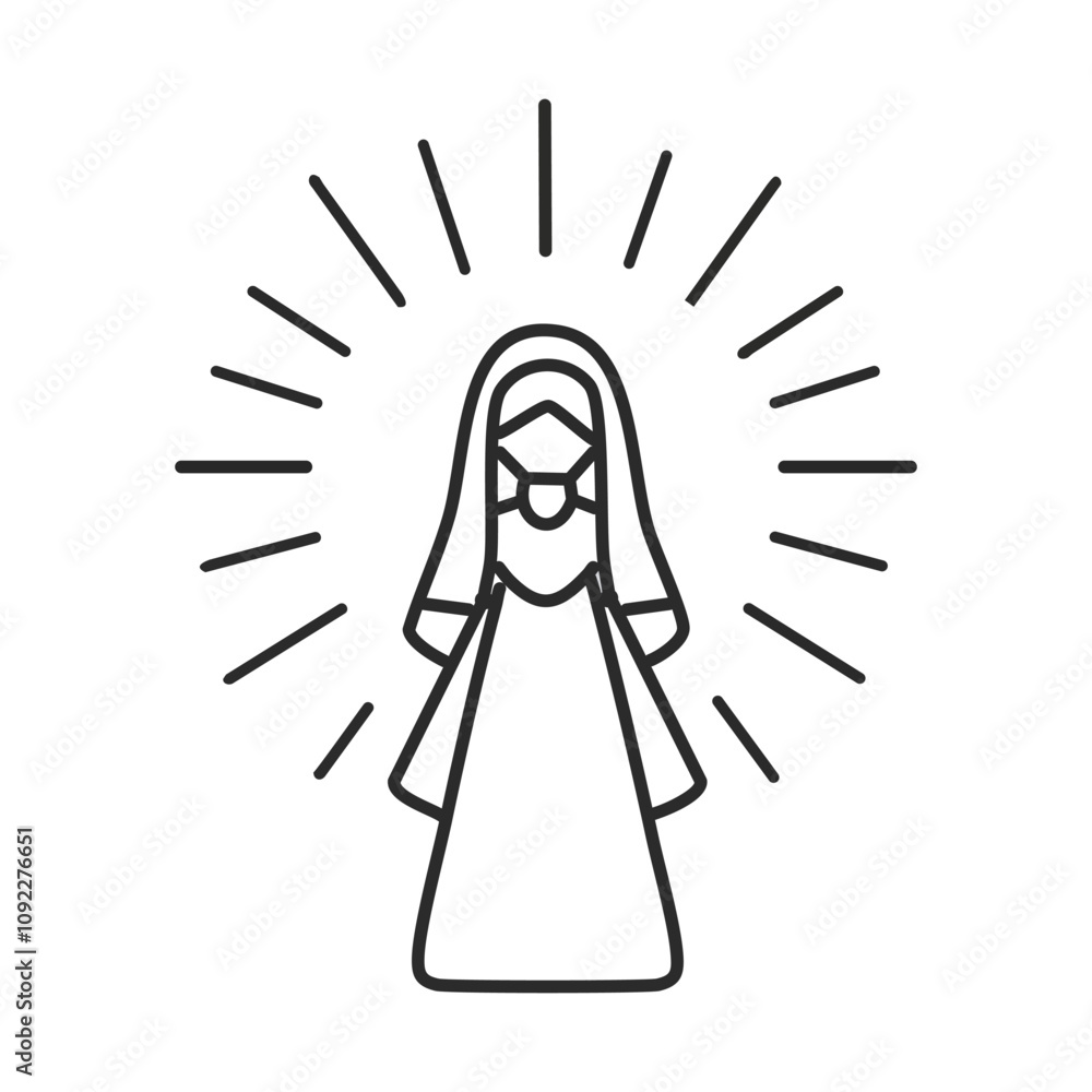 Vector illustration of Our Lady Virgin Mary Mother of Jesus, Holy Mary, madonna, vector illustration, printable, suitable for logo, sign, tattoo, laser cutting, sticker, coloring book and other print Vector illustration of Our Lady Virgin Mary Mother of Jesus, Holy Mary, madonna, vector illustration, printable, suitable for logo, sign, tattoo, laser cutting, sticker, coloring book and other print