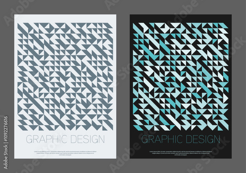 Geometric cover design. A template for a cover, banner, poster, postcard and corporate design. An idea for interior and decorative creativity