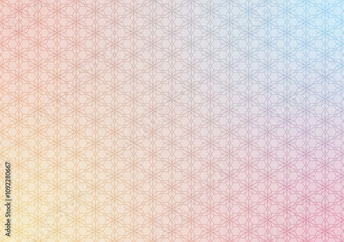 Soft gradient pink flower pattern blue art background
