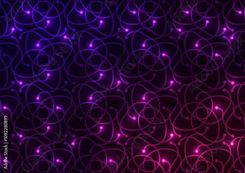 Technology drak random purple light red line background
