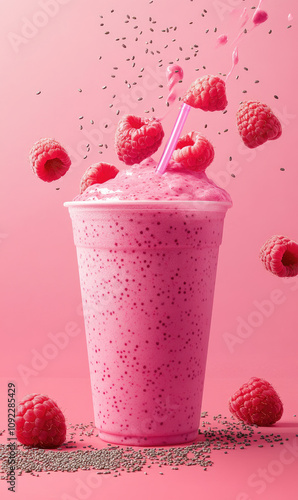 Raspberry Chia Smoothie, Nutritiously Sweet photo