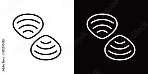 貝のシンプルなラインアイコン