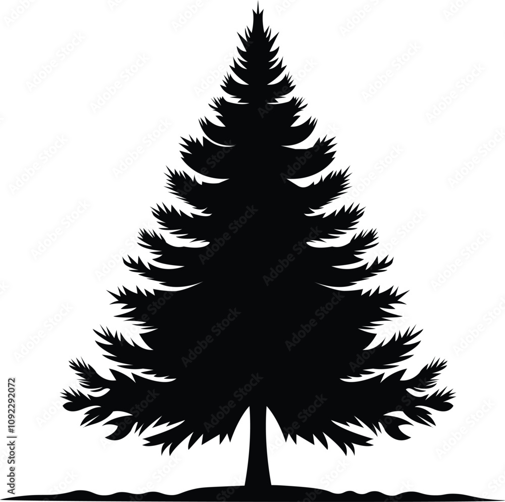 Fototapeta premium Christmas tree silhouette illustration