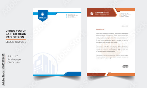 Unique vector latter head pad design template