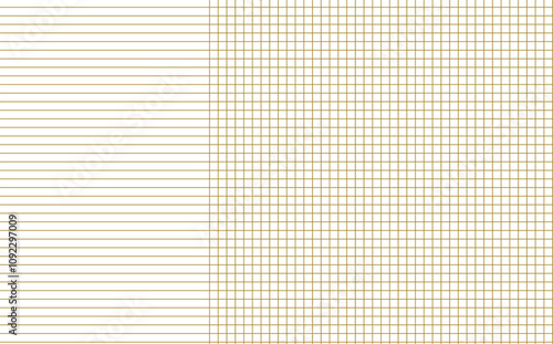 Graph paper. Printable squared grid paper with color horizontal lines. Geometric background for school, textures, notebook, diary. Realistic lined paper blank size reversal A5.