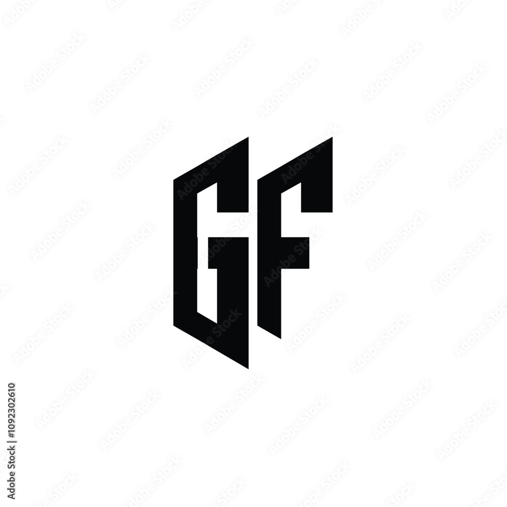 Obraz premium GF monogram logo design letter text name symbol monochrome logotype alphabet character simple logo