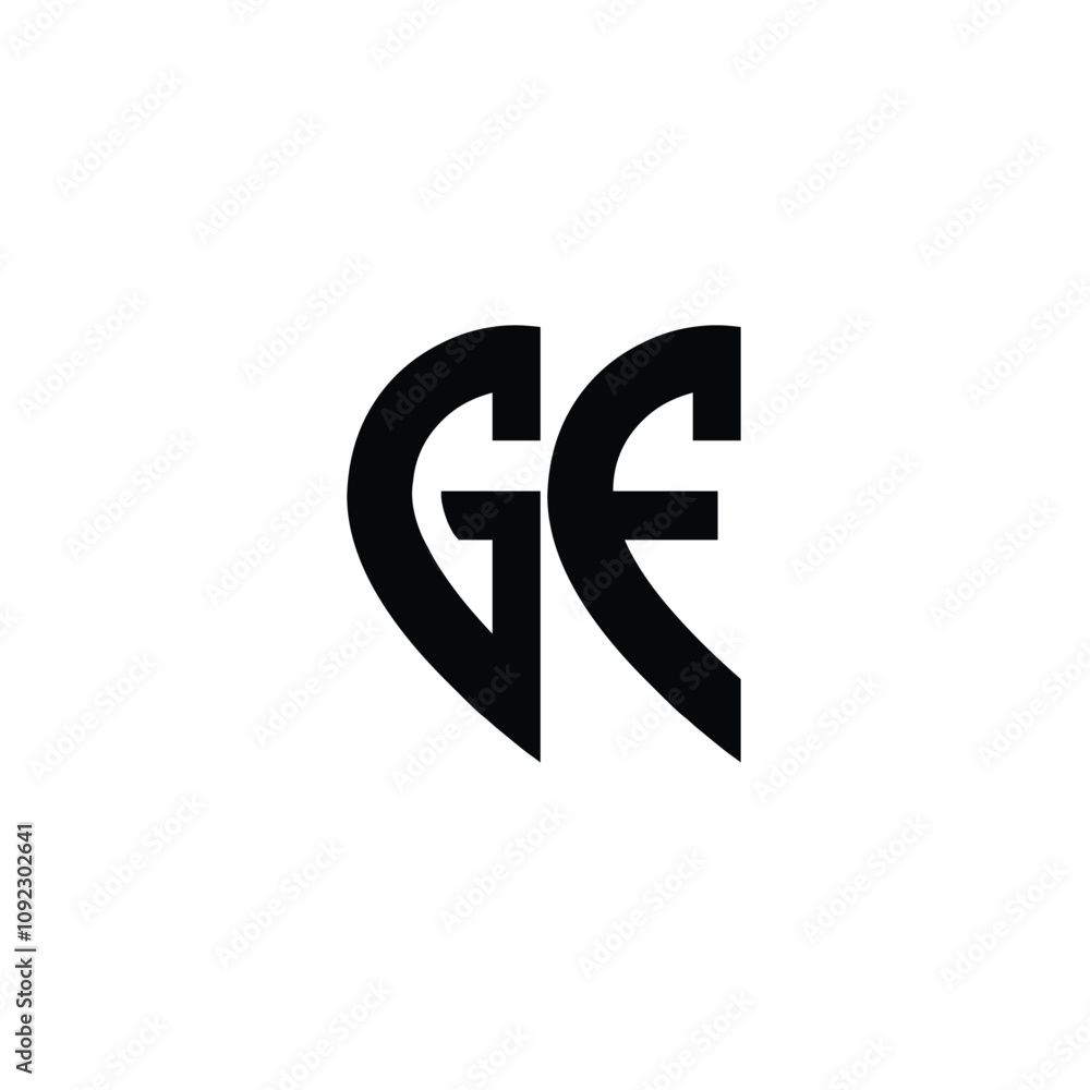 Obraz premium GF monogram logo design letter text name symbol monochrome logotype alphabet character simple logo