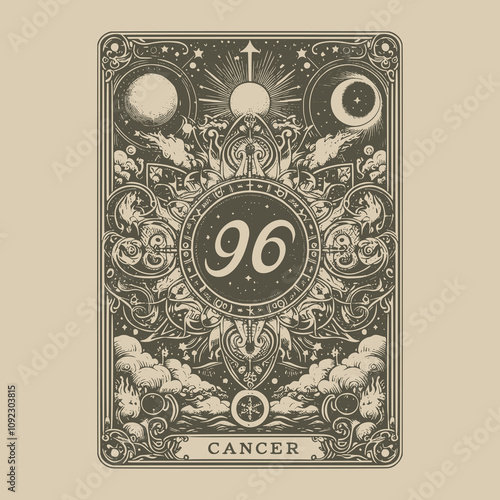cancer zodiak ouija tarot playing card tattoo