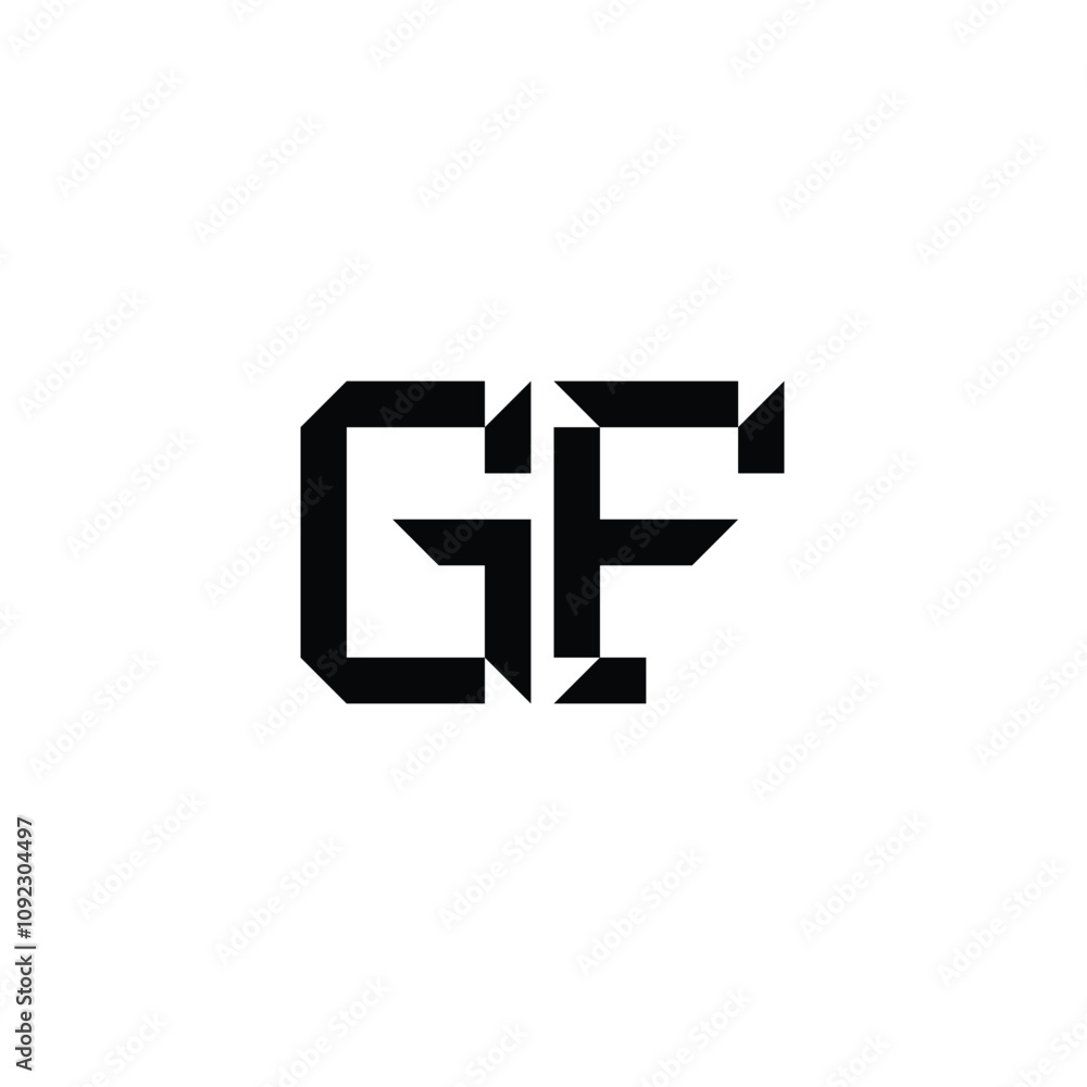 Obraz premium GF monogram logo design letter text name symbol monochrome logotype alphabet character simple logo