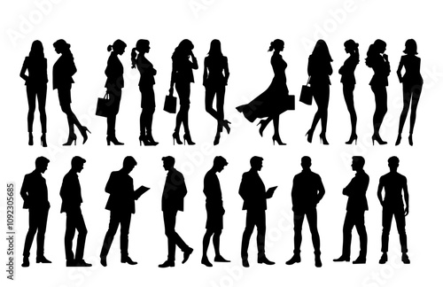 Business People Silhouettes Modest Collection Scale Figures