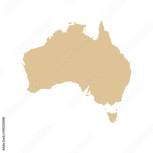 Map of Australian, sign silhouette. World Map Globe. Vector Illustration isolated on white background. African continent.