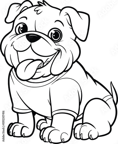 Cute Bulldog Coloring Page