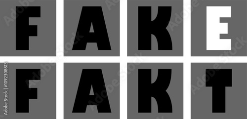 Vektor Texte - Fake und Fakt - Wahrheit und Lüge - Manipulation in der Gesellschaft - Medien und Informationen