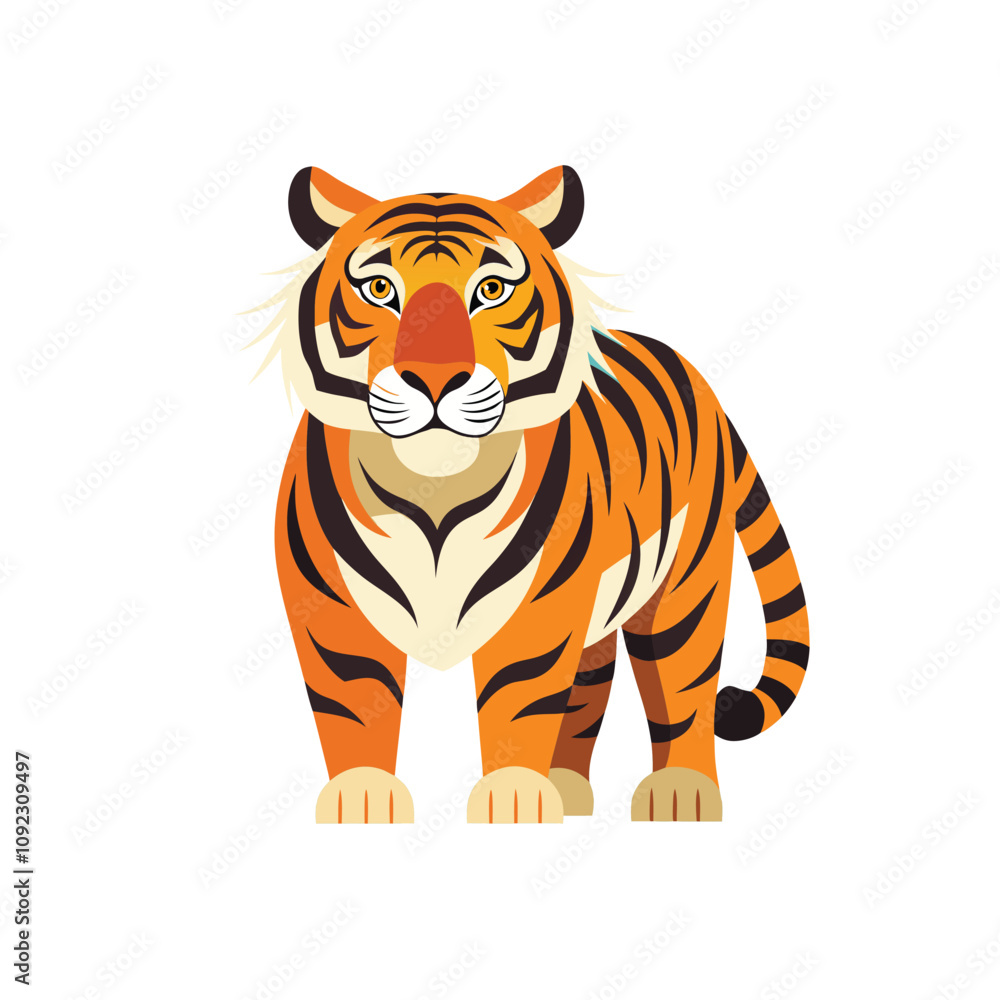 Beautiful animal tiger vector image art illustration Beautiful animal tiger vector image art illustration