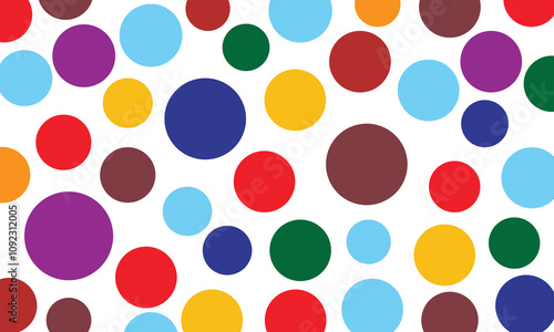 Colored circle seamless pattern. Simple childish party backdrop. Creative minimalist style art background for children or trendy design with polka dot. Vector illustration . EPS 10