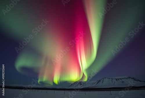 _. Aurora A spectacular display of colored light in the polar re photo