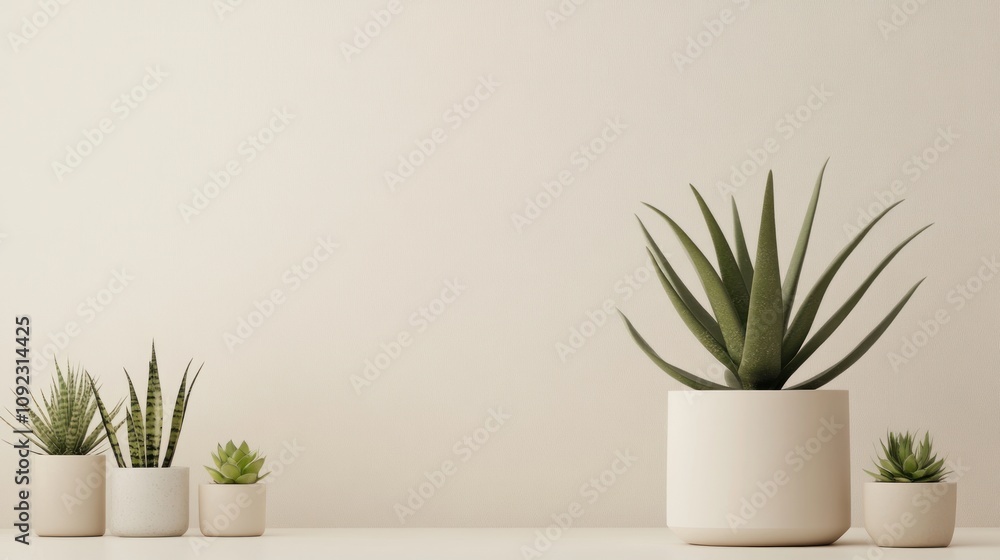 Obraz premium Minimalist Home Decor with Succulents