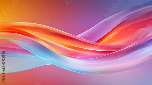 Abstract Minimal Waves Digital Artwork Vibrant Colors Modern Design Close-Up View Contemporary Wallpaper Inspiration
