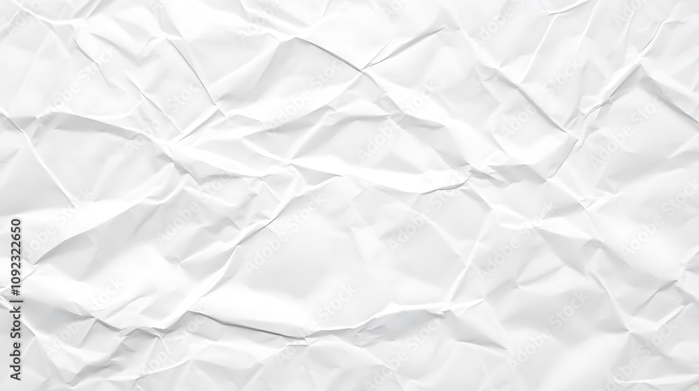 Fototapeta premium Crumpled White Paper Texture Background