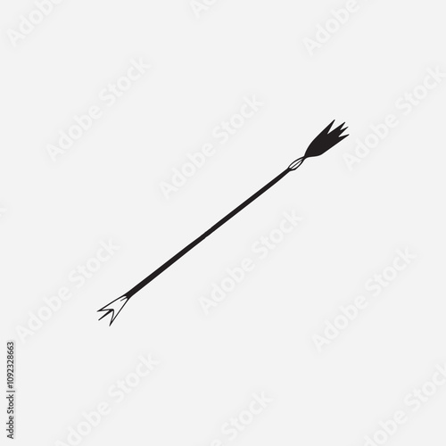 A Single bow and arrow Silhouette