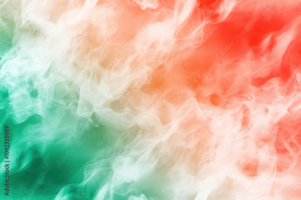 Fototapeta premium Soft green and red watercolor gradient with elegant pastel tones