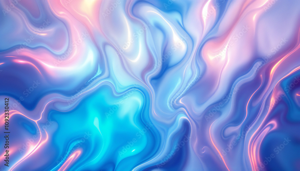 Obraz premium Swirling Abstract Background with Pastel Blue, Pink, and White Colors