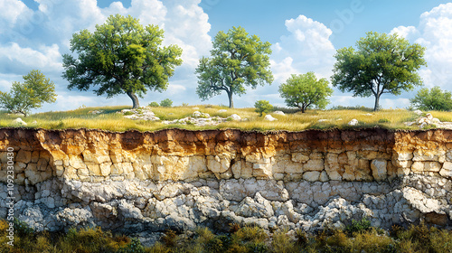 Comprehensive Cutaway View of the Edwards Aquifer in Texas, Showcasing Water Resources and Ecological Balance