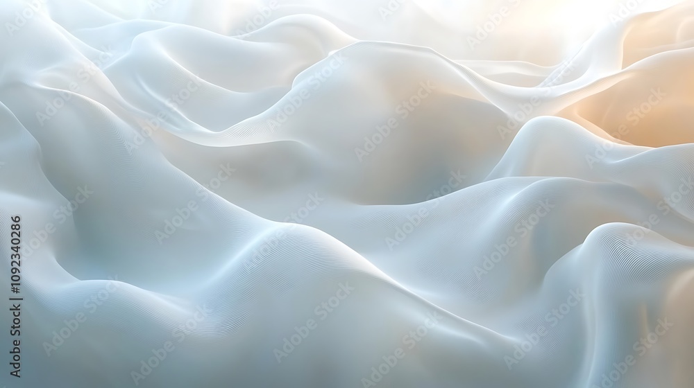 Abstract white background with soft lines wave