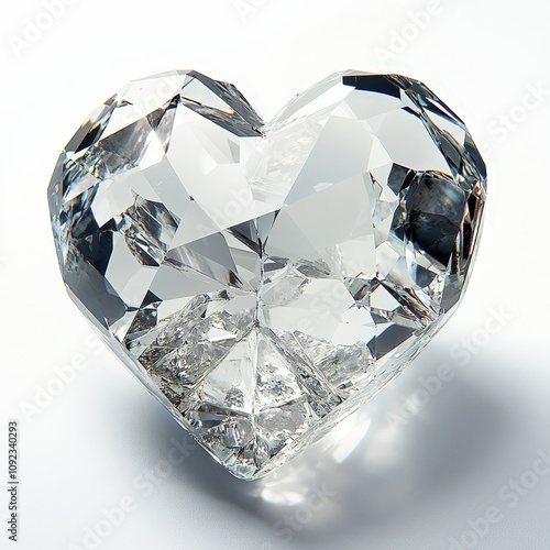 Sparkling heart-shaped diamond: crystal clear elegance and luxury gemstone focused imagery photo