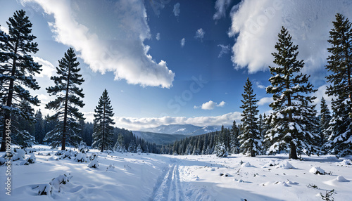 Paysage enneigé majestueux photo