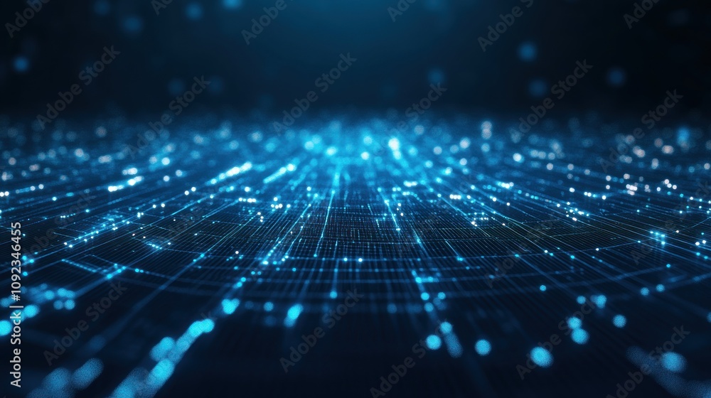 Obraz premium Abstract Digital Network: A visual representation of interconnected data flows and connections