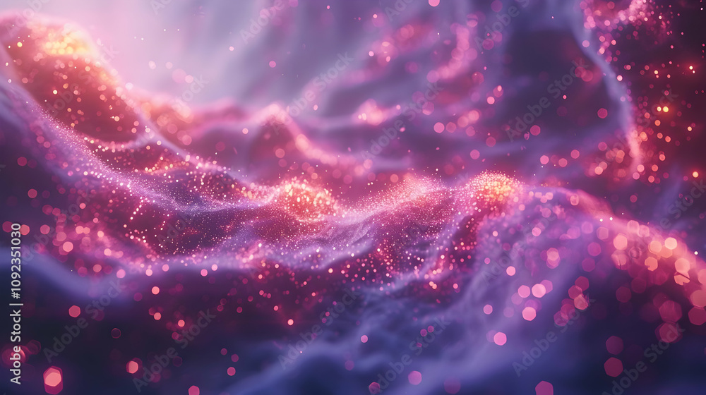 Abstract 3D Background: Pink Purple Glitter Waves Abstract 3D Background: Pink Purple Glitter Waves