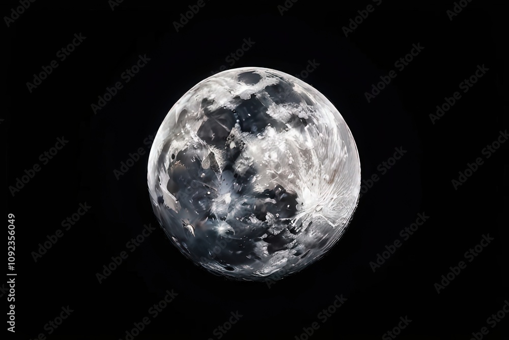 the AI Image Generator, shot of the moon isolated on a black