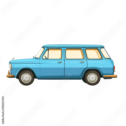 Classic Blue Station Wagon: A Retro Ride photo