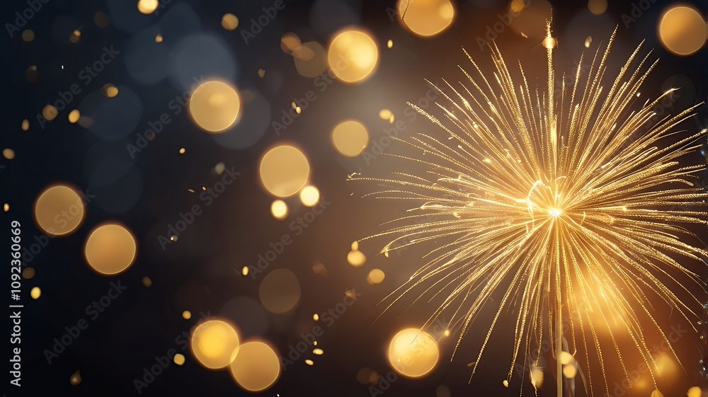Fototapeta premium New Year, Christmas or Birthday Wishes Bokeh effect wallpaper illustration image.