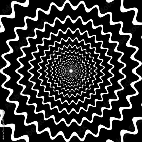 Concentric hypnotic spiral, geometric hypno swirl. Concentric hypnosis spiral, circular magic vector swirl, optical illusion or radial psychedelic twist motion background. Geometric hypnotic pattern