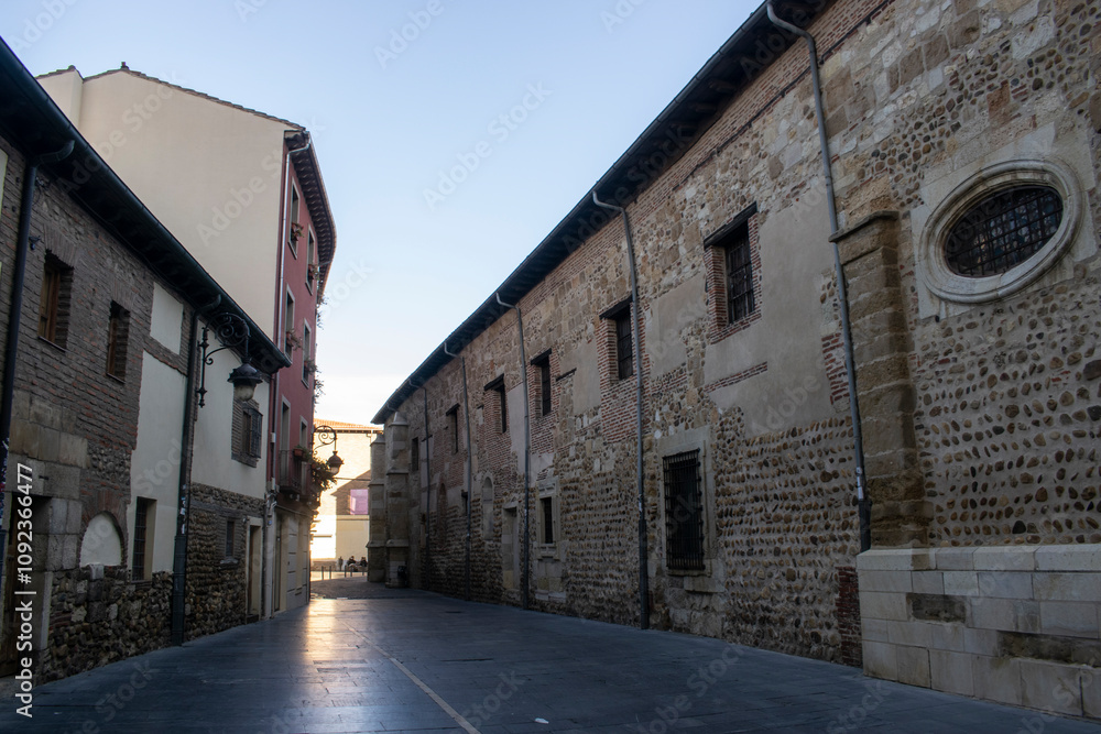 Fototapeta premium Casas antiguas del casco histórico de León, España