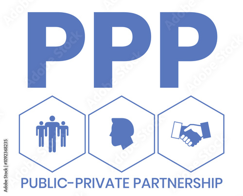 PPP - Public-private partnership acronym. business concept background. vector illustration concept with keywords and icons. lettering illustration with icons for web banner, flyer, landing page