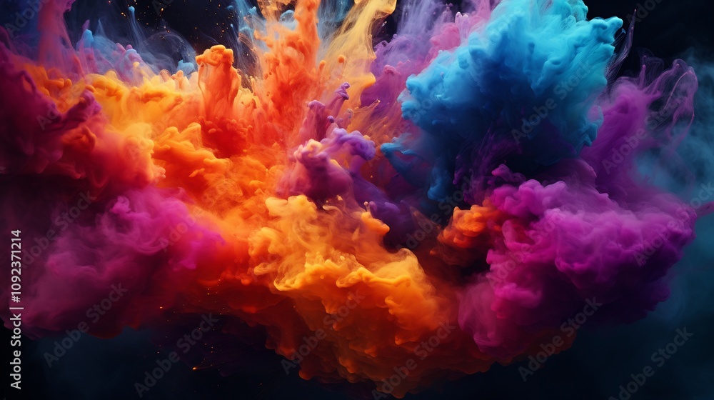 Vibrant Colorful Powder Explosion in Slow Motion Abstract Art Vibrant Colorful Powder Explosion in Slow Motion Abstract Art