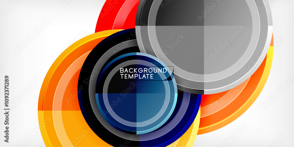 Obraz premium Minimal geometric abstract background. Circle triangle design