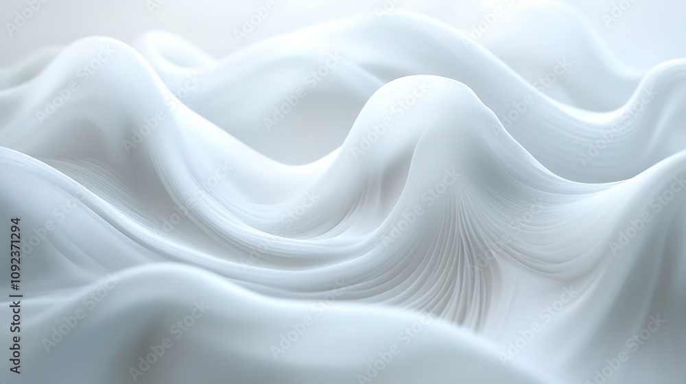Fototapeta premium Abstract white background with soft lines wave